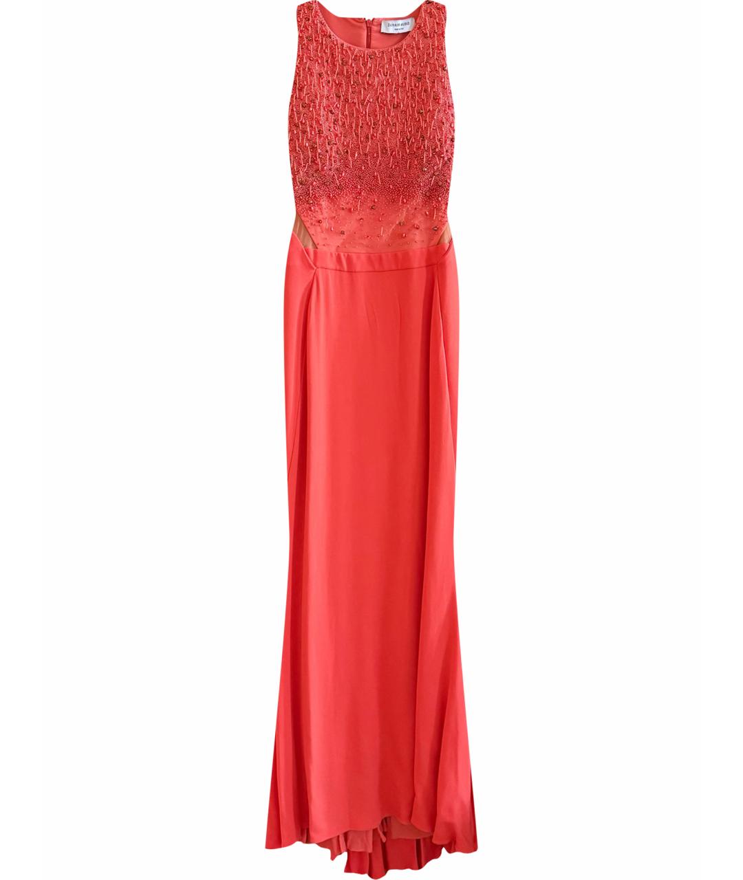 ZUHAIR MURAD Коралловое вискозное вечернее платье, фото 1