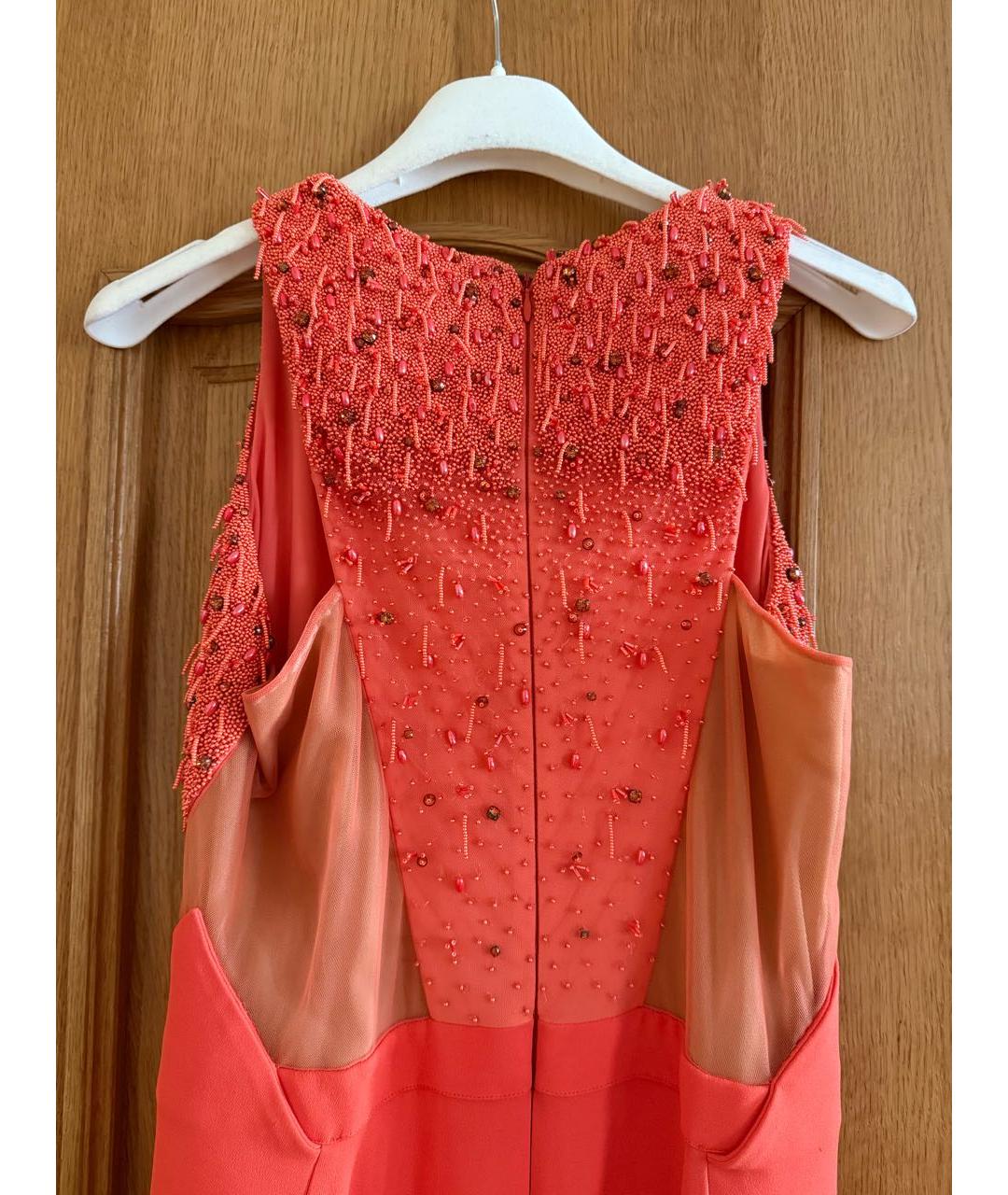 ZUHAIR MURAD Коралловое вискозное вечернее платье, фото 4