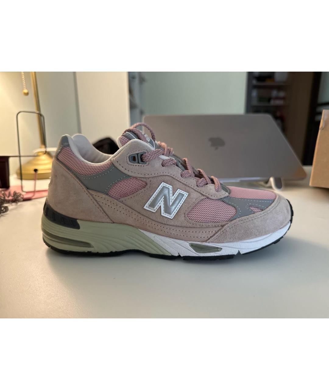 NEW BALANCE Розовые замшевые кроссовки, фото 5