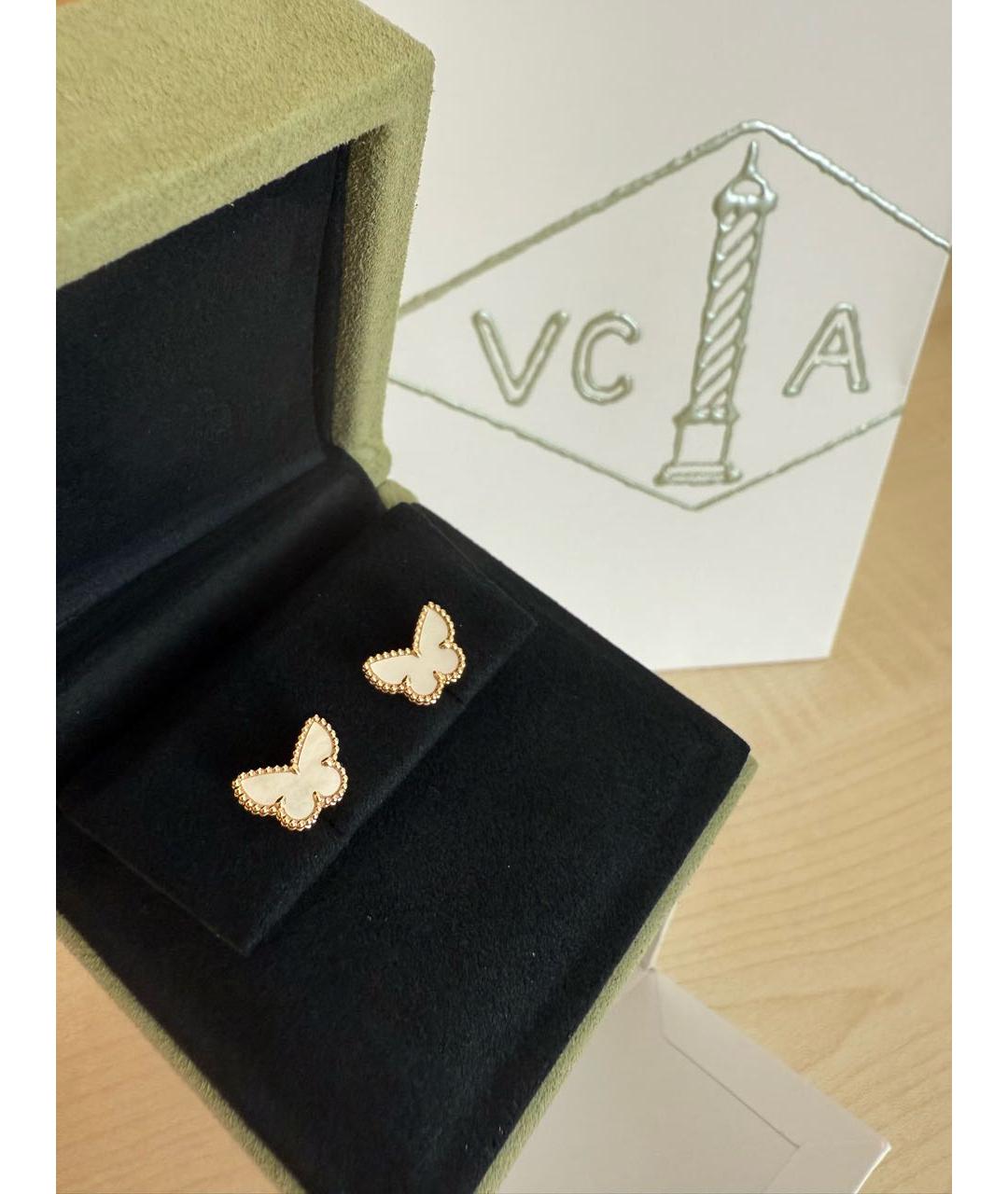 VAN CLEEF & ARPELS Белые серьги из желтого золота, фото 2