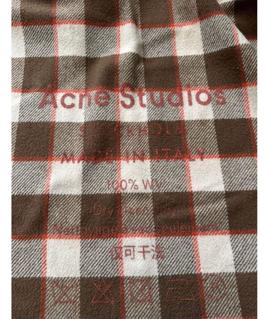 ACNE STUDIOS Коричневый шерстяной шарф, фото 3