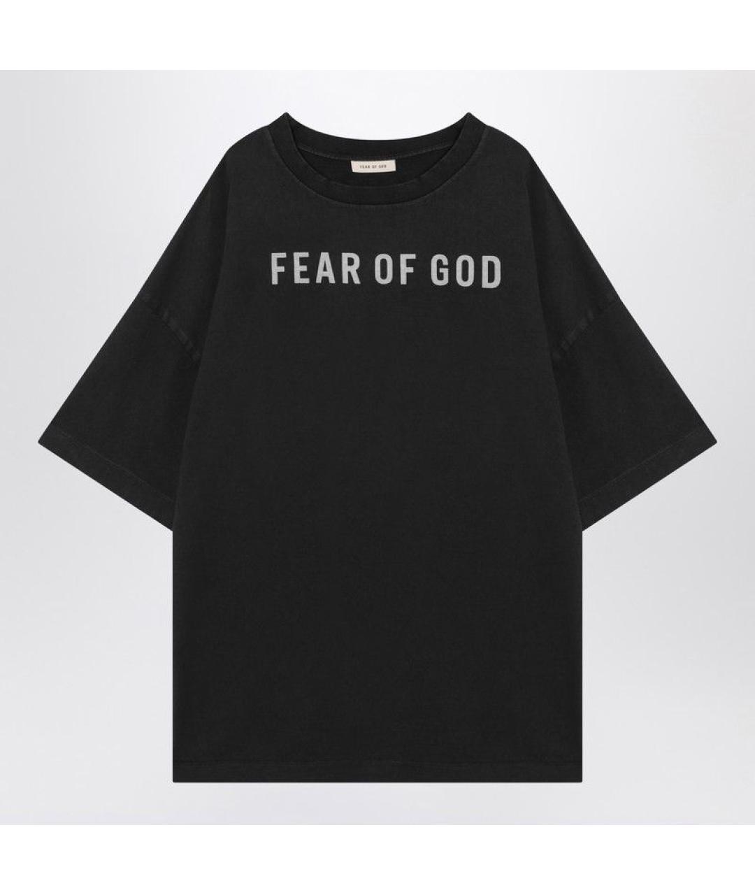 FEAR OF GOD Черная хлопковая футболка, фото 3