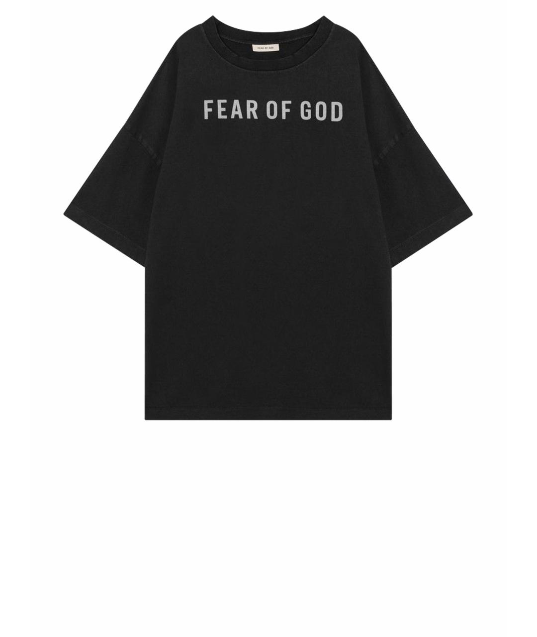 FEAR OF GOD Черная хлопковая футболка, фото 1