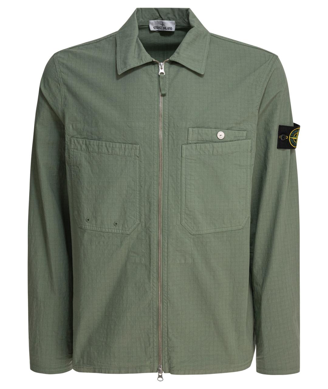 STONE ISLAND Зеленая хлопковая куртка, фото 1