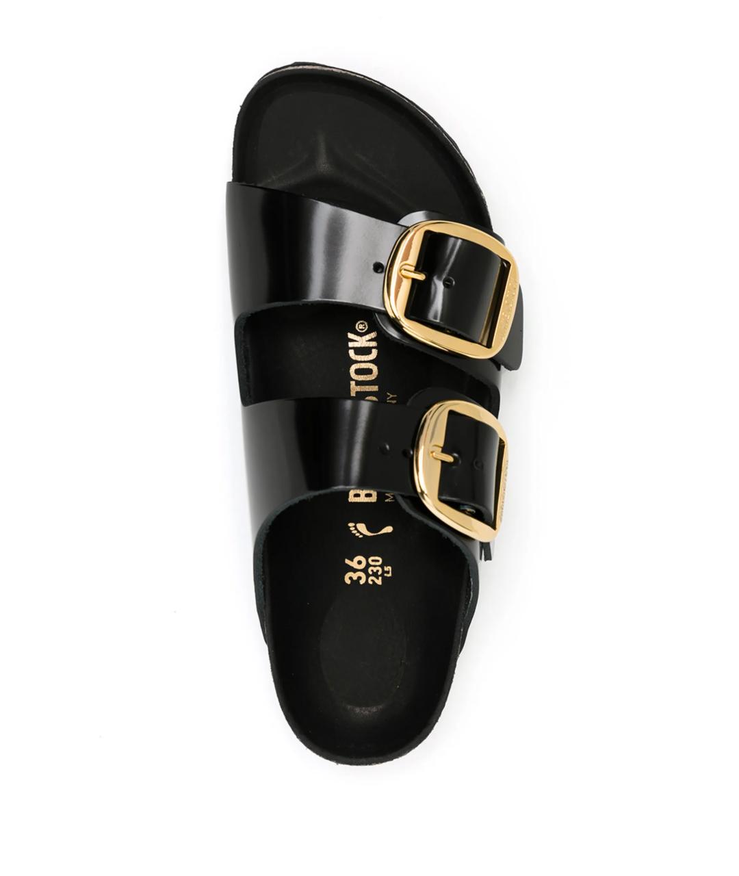 BIRKENSTOCK Черные кожаные шлепанцы, фото 4