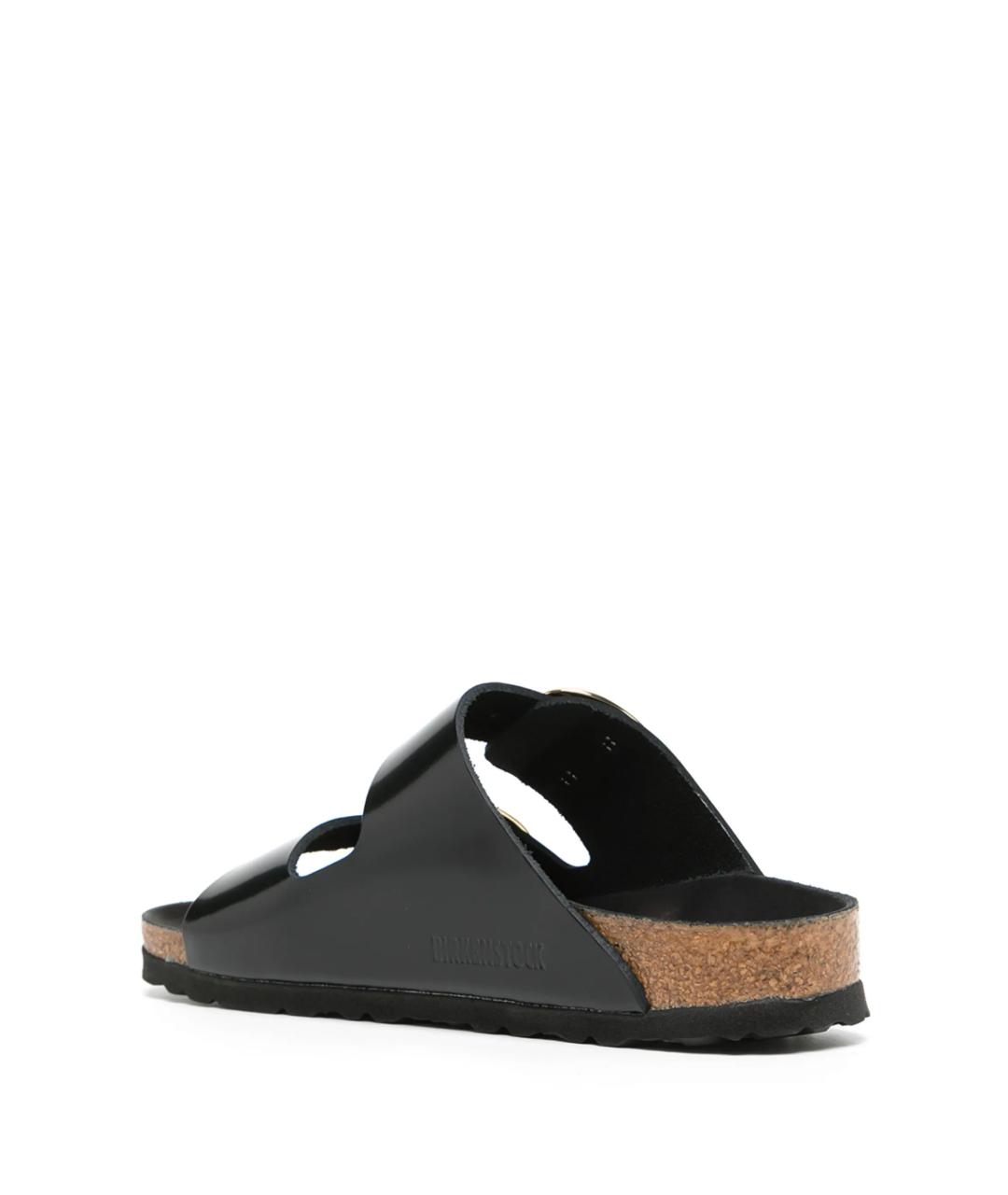 BIRKENSTOCK Черные кожаные шлепанцы, фото 3