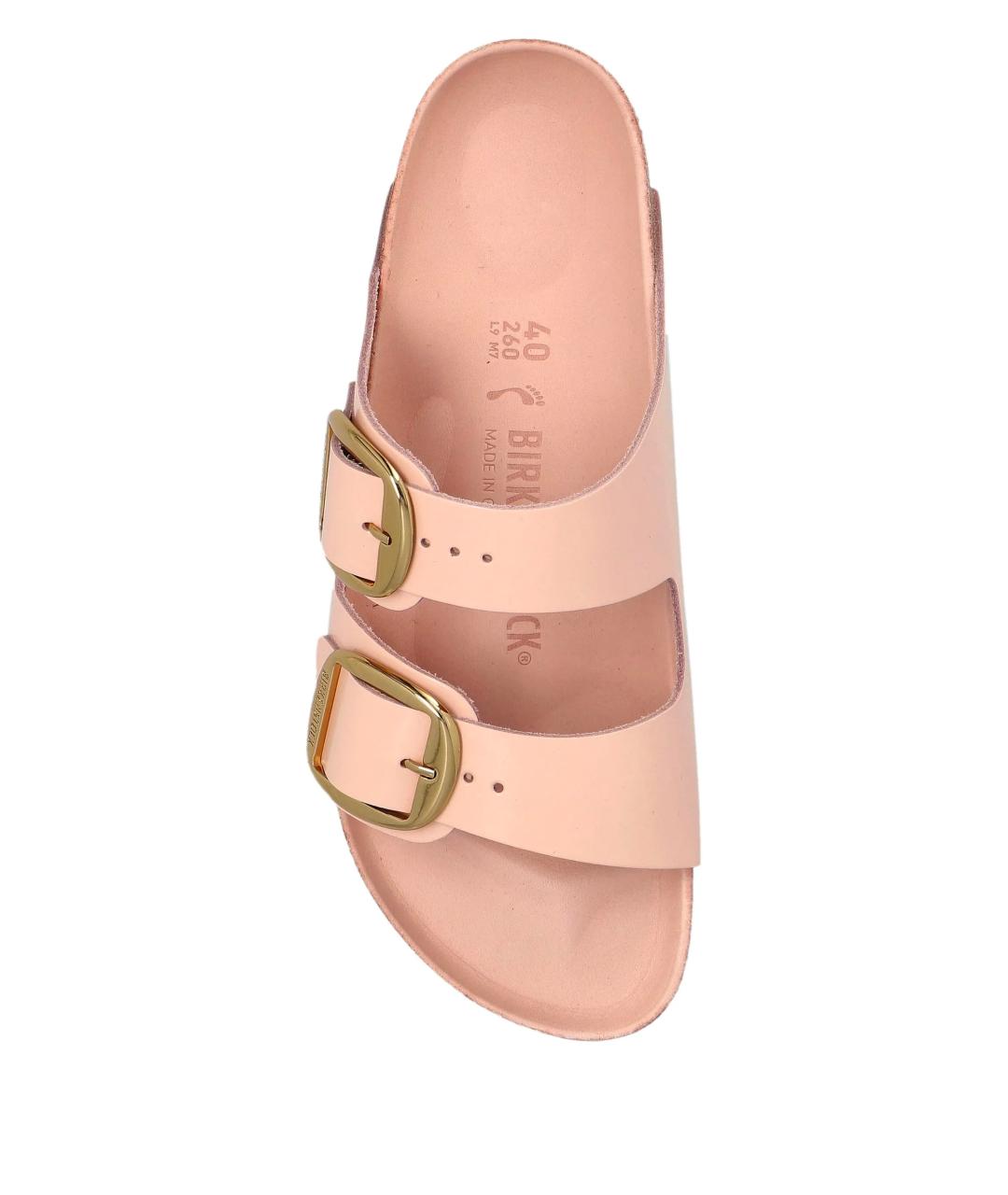 BIRKENSTOCK Розовые кожаные шлепанцы, фото 4