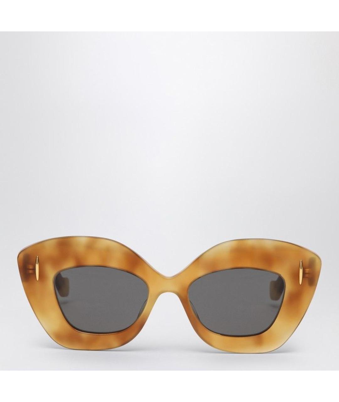LOEWE Коричневые пластиковые солнцезащитные очки, фото 4