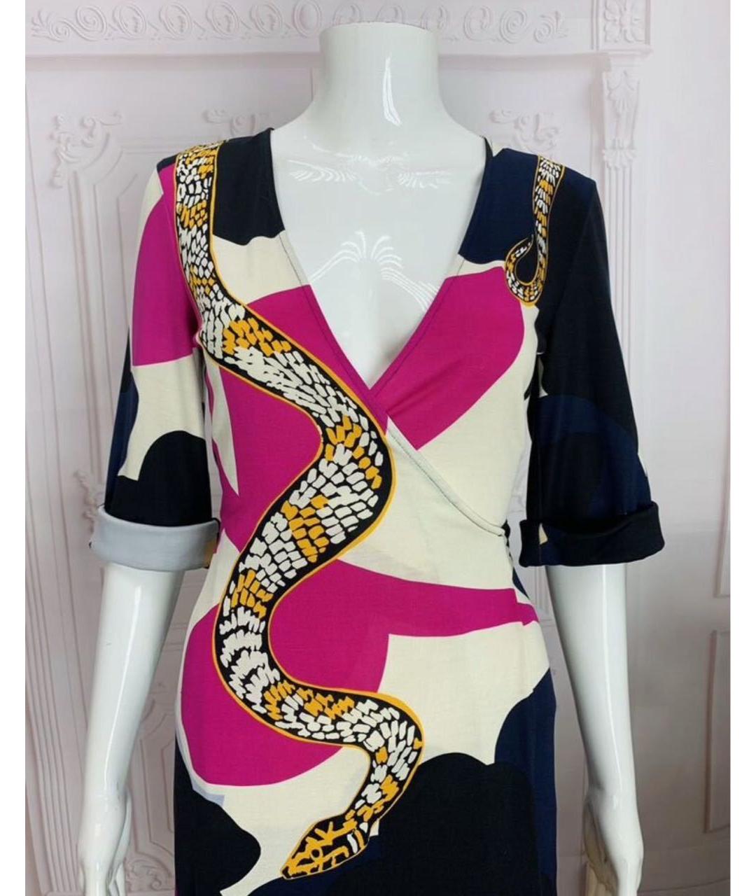DIANE VON FURSTENBERG Мульти вискозное повседневное платье, фото 8