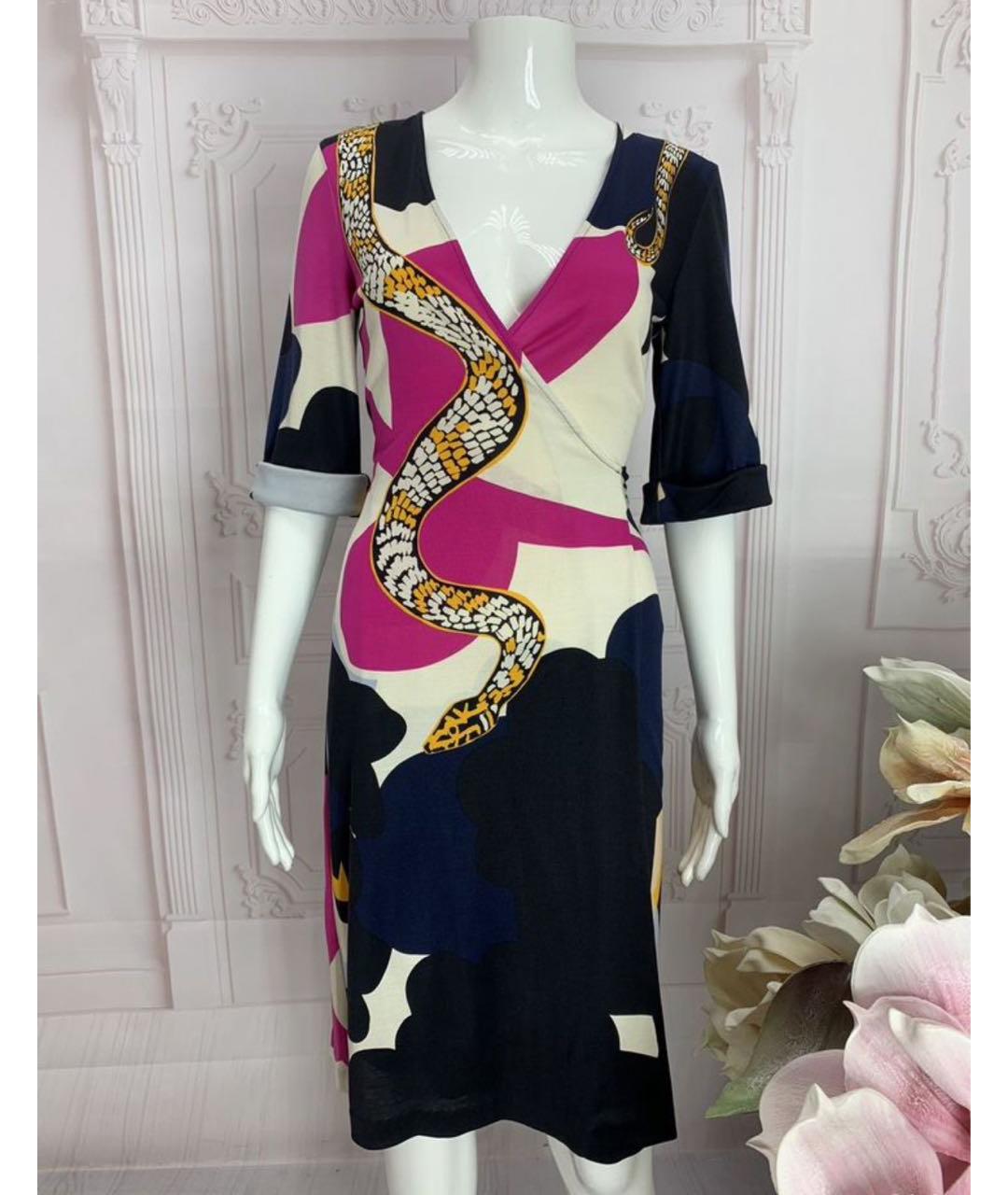 DIANE VON FURSTENBERG Мульти вискозное повседневное платье, фото 5