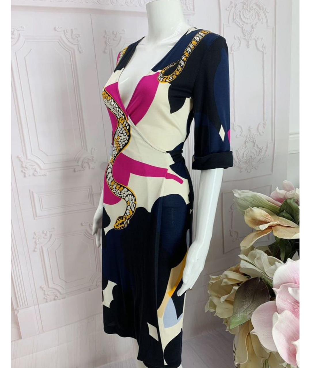 DIANE VON FURSTENBERG Мульти вискозное повседневное платье, фото 6
