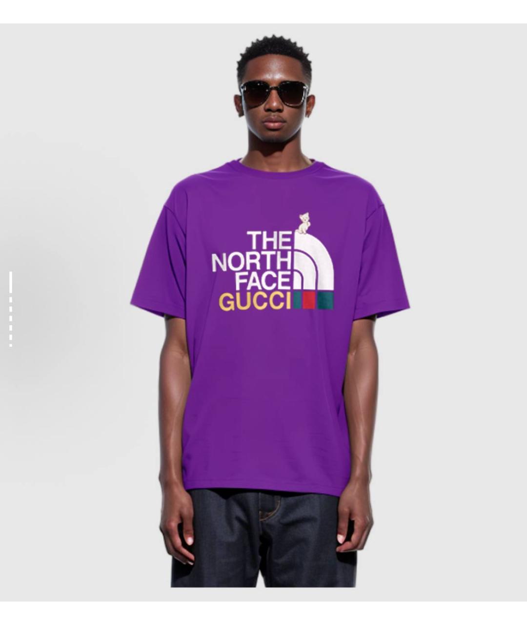 GUCCI Фиолетовая хлопковая футболка, фото 3