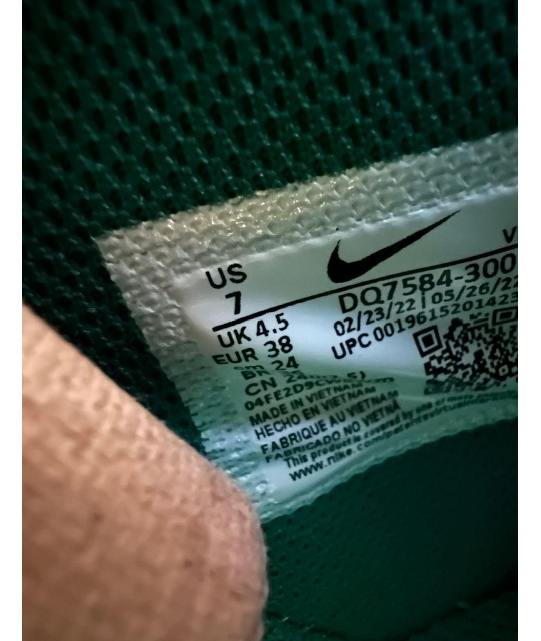 NIKE Зеленые кожаные высокие кроссовки / кеды, фото 6