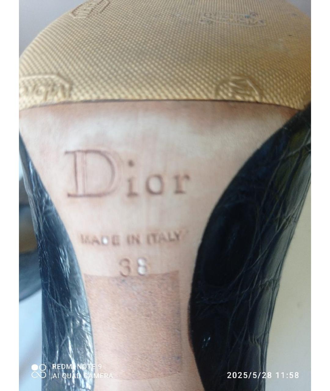 CHRISTIAN DIOR Черные туфли из экзотической кожи, фото 7
