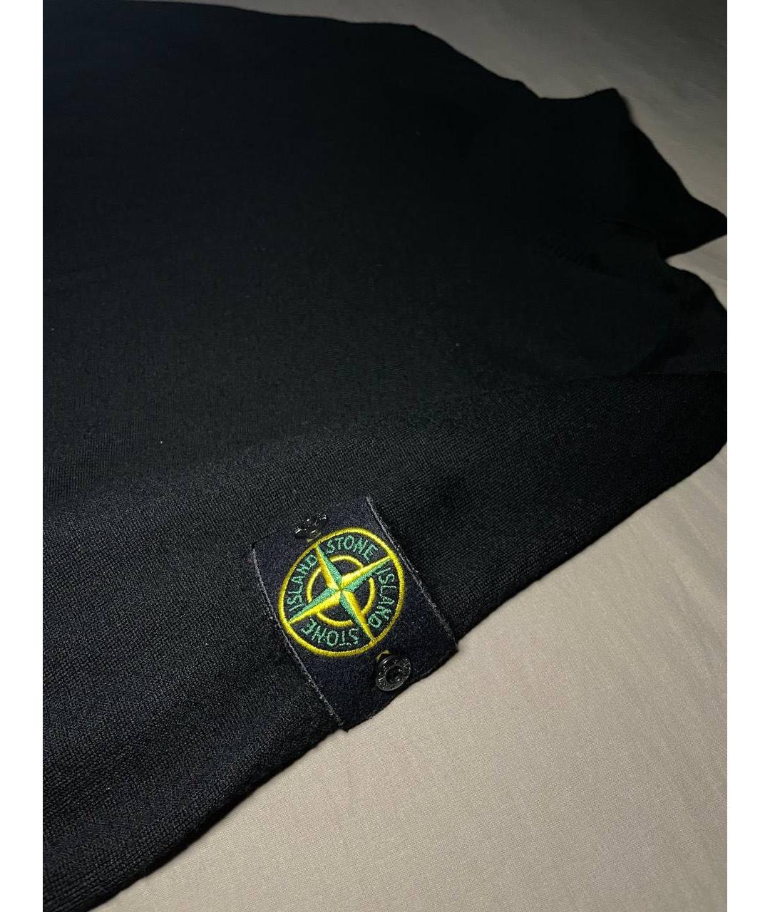 STONE ISLAND Черная шерстяная водолазка, фото 3
