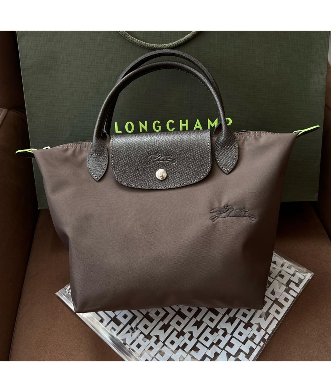 LONGCHAMP Коричневая сумка с короткими ручками, фото 7