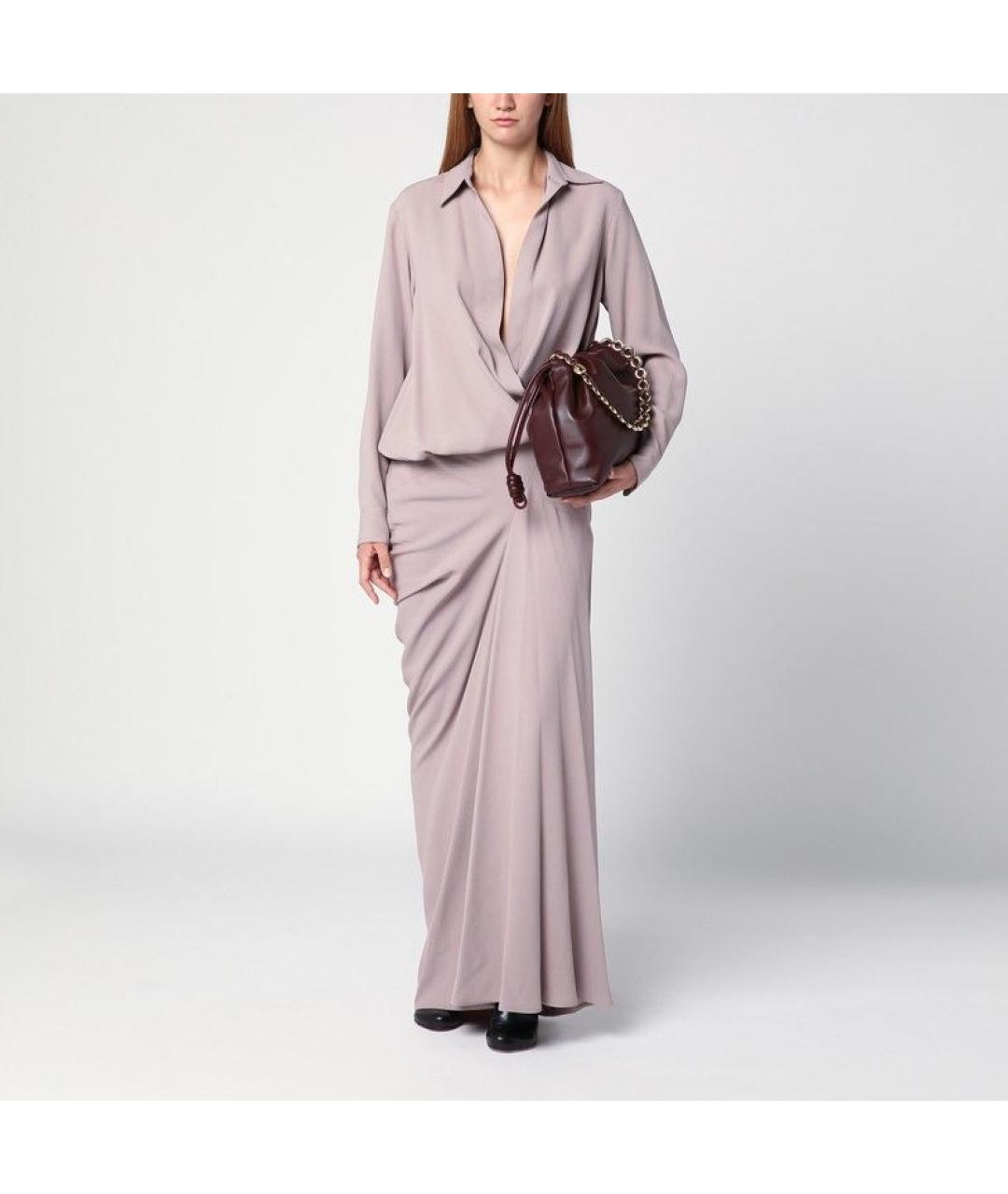 DRIES VAN NOTEN Розовая ацетатная юбка макси, фото 3