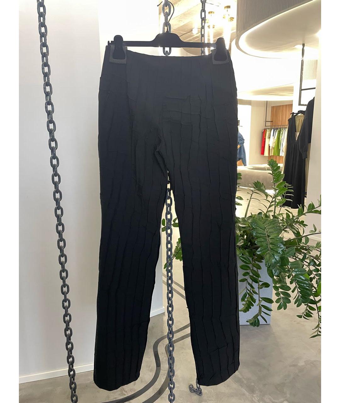 BLUMARINE Черные полиэстеровые прямые брюки, фото 3