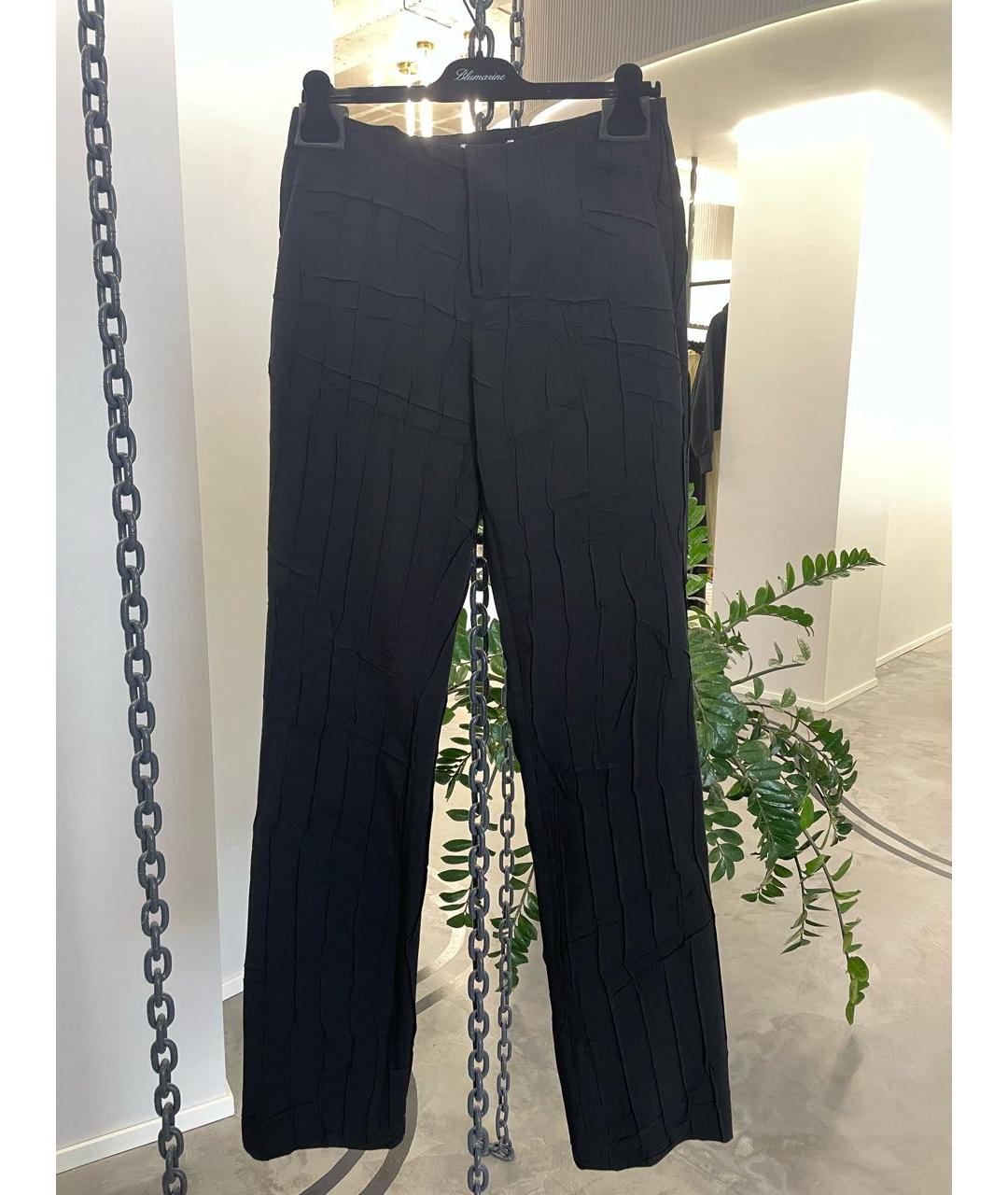 BLUMARINE Черные полиэстеровые прямые брюки, фото 4
