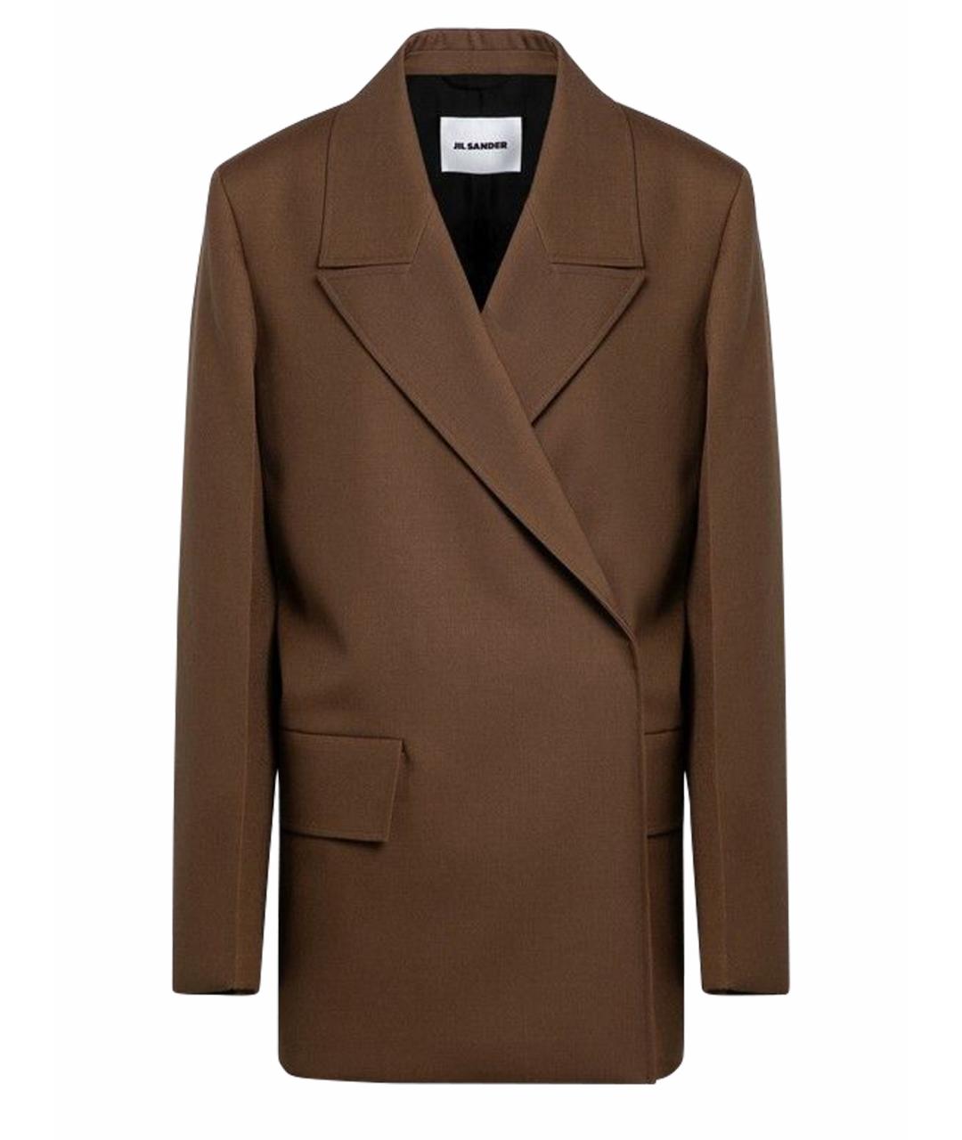 JIL SANDER Коричневый шерстяной жакет/пиджак, фото 1