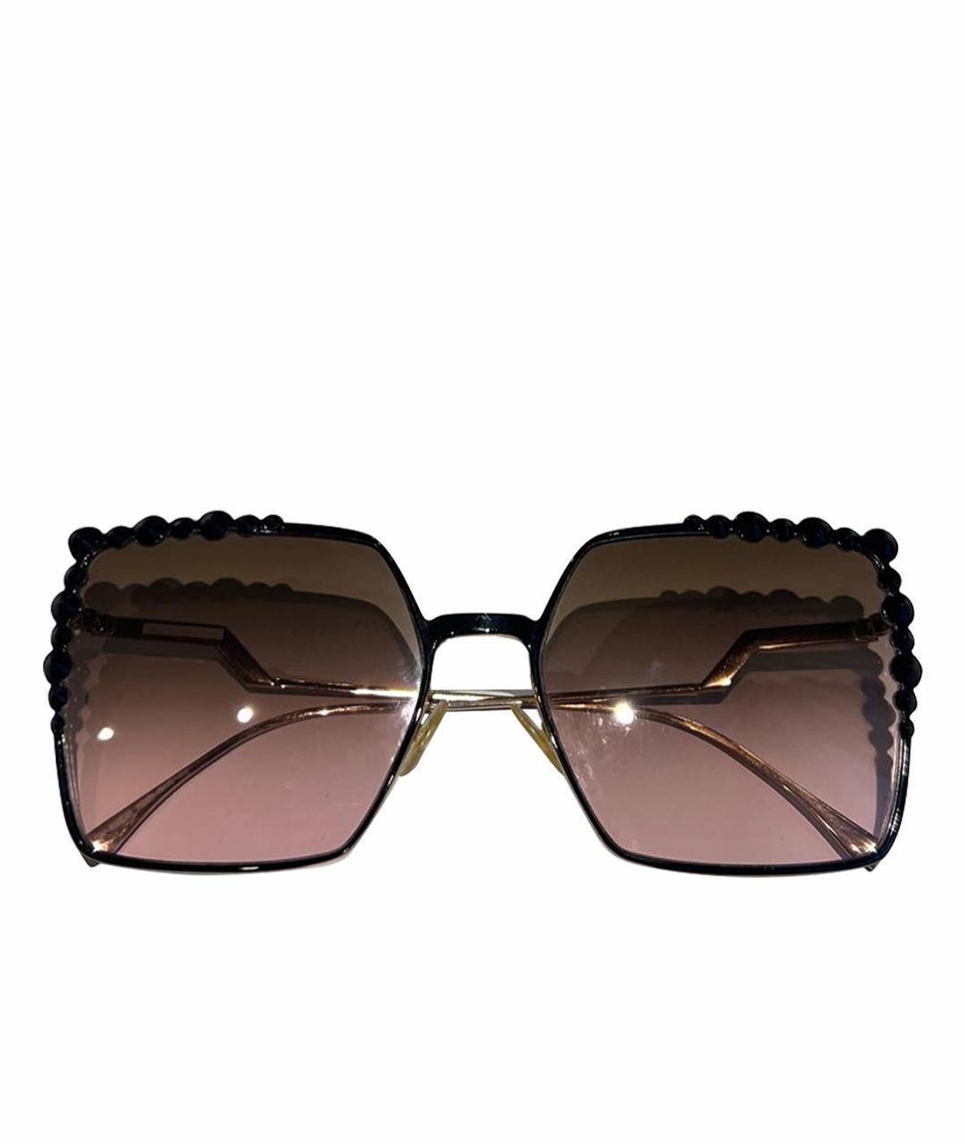 FENDI Черные металлические солнцезащитные очки, фото 1