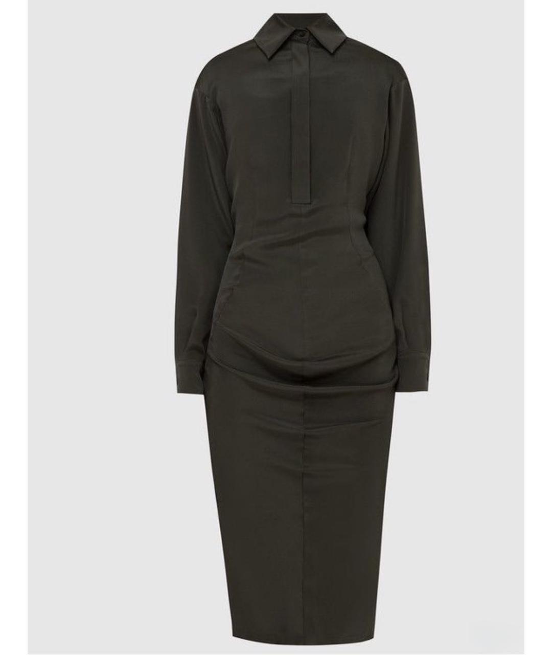SPORTMAX Зеленые шелковое вечернее платье, фото 8