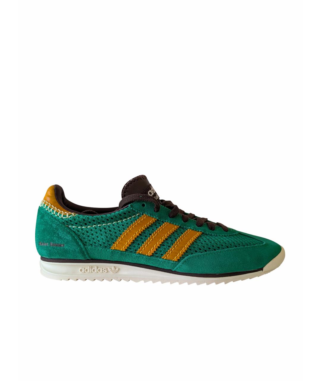 ADIDAS Зеленые замшевые низкие кроссовки / кеды, фото 1