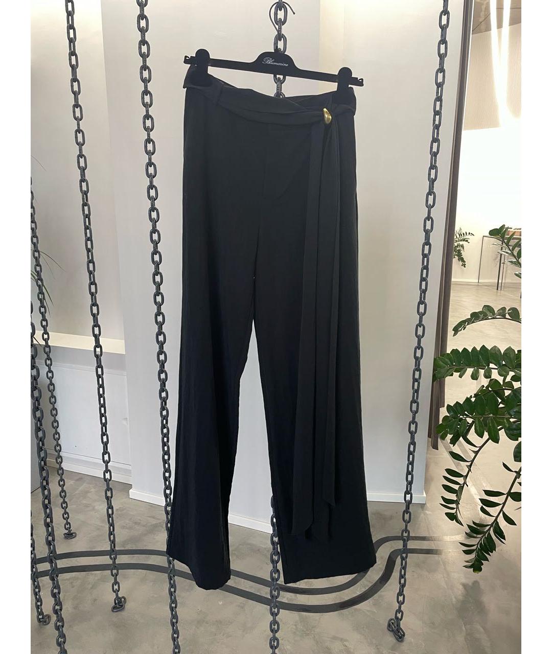 BLUMARINE Черные вискозные брюки широкие, фото 4