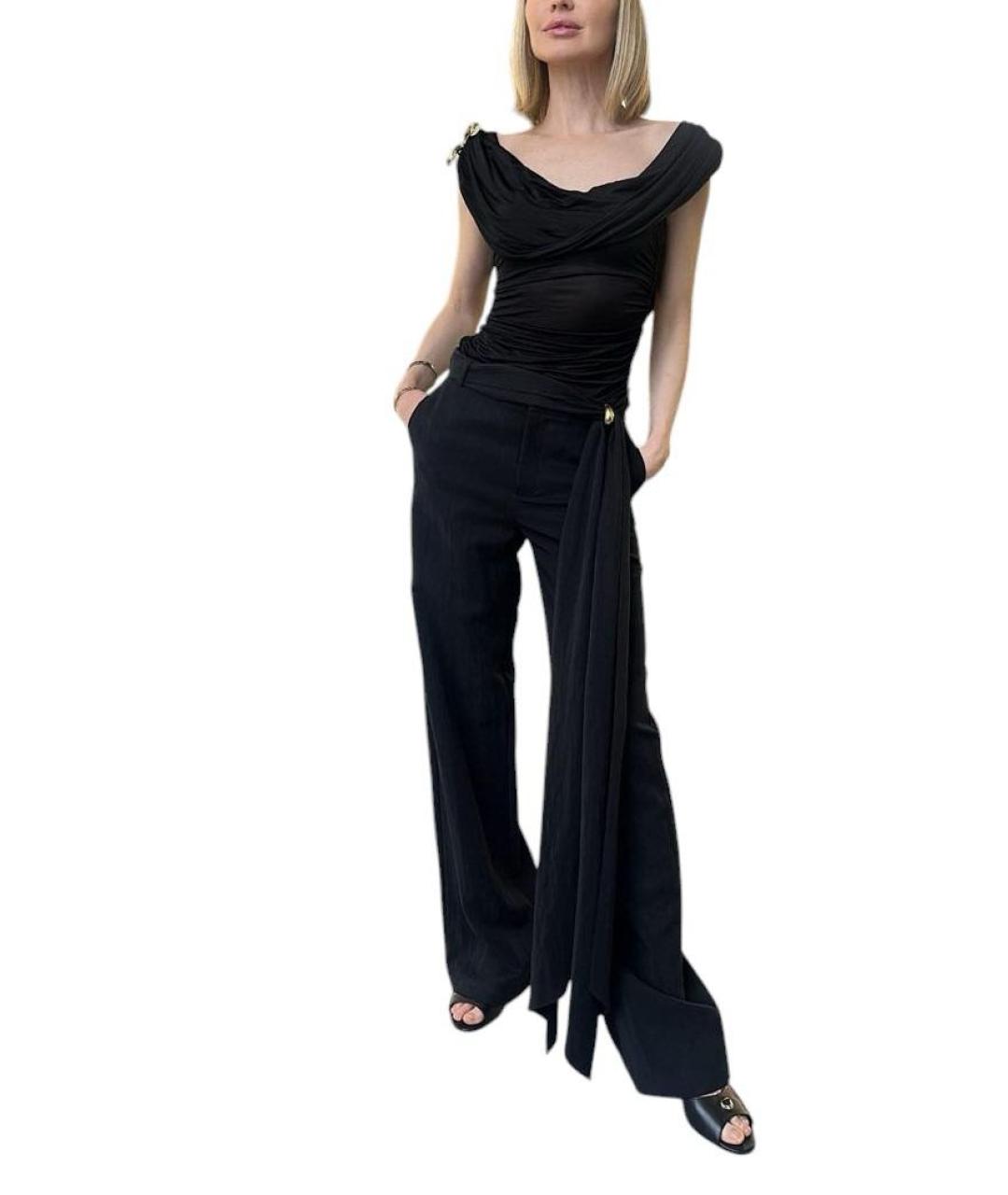 BLUMARINE Черные вискозные брюки широкие, фото 3