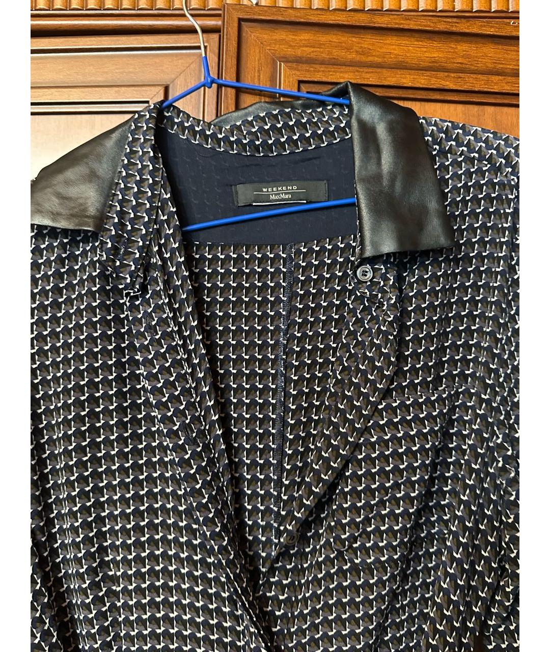 WEEKEND MAX MARA Темно-синее хлопковое повседневное платье, фото 3