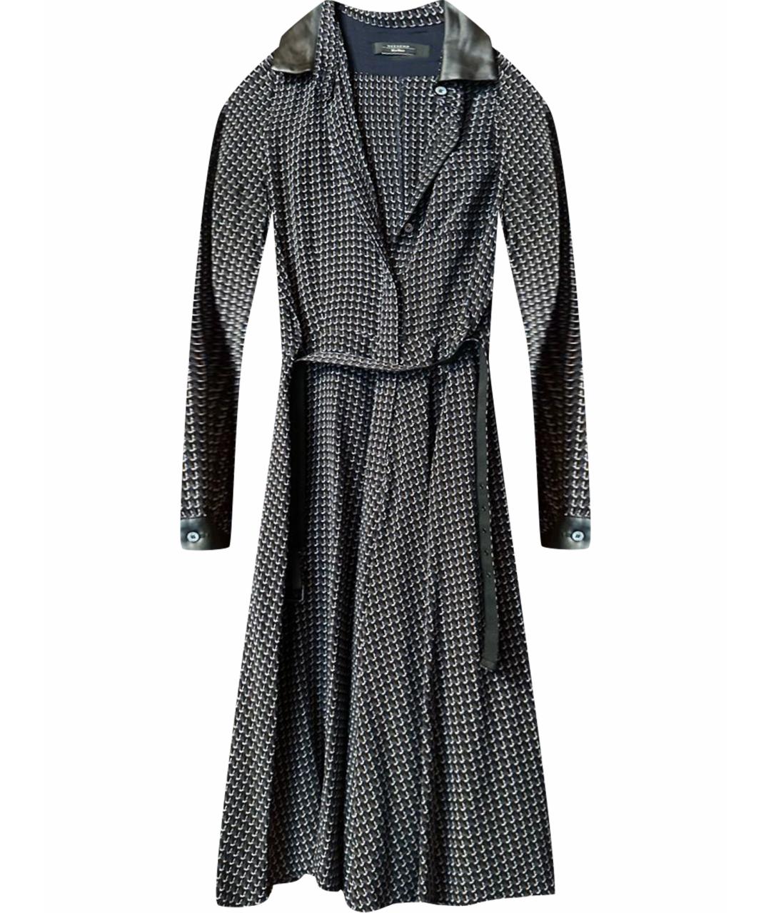 WEEKEND MAX MARA Темно-синее хлопковое повседневное платье, фото 1