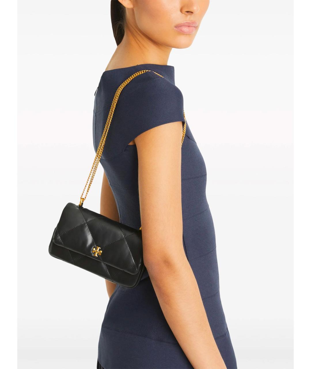 TORY BURCH Черная кожаная сумка через плечо, фото 2
