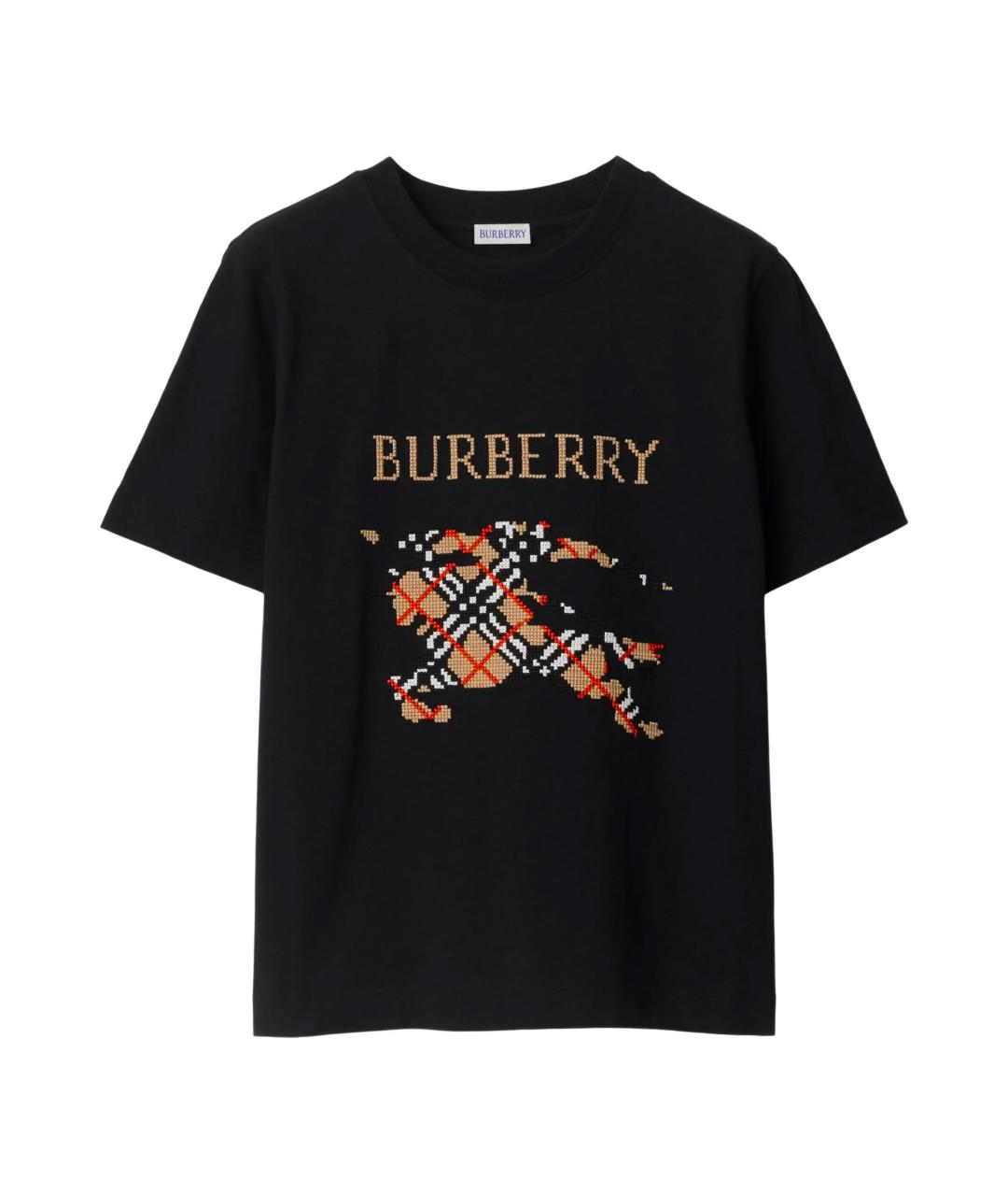 BURBERRY Черная хлопковая футболка, фото 1