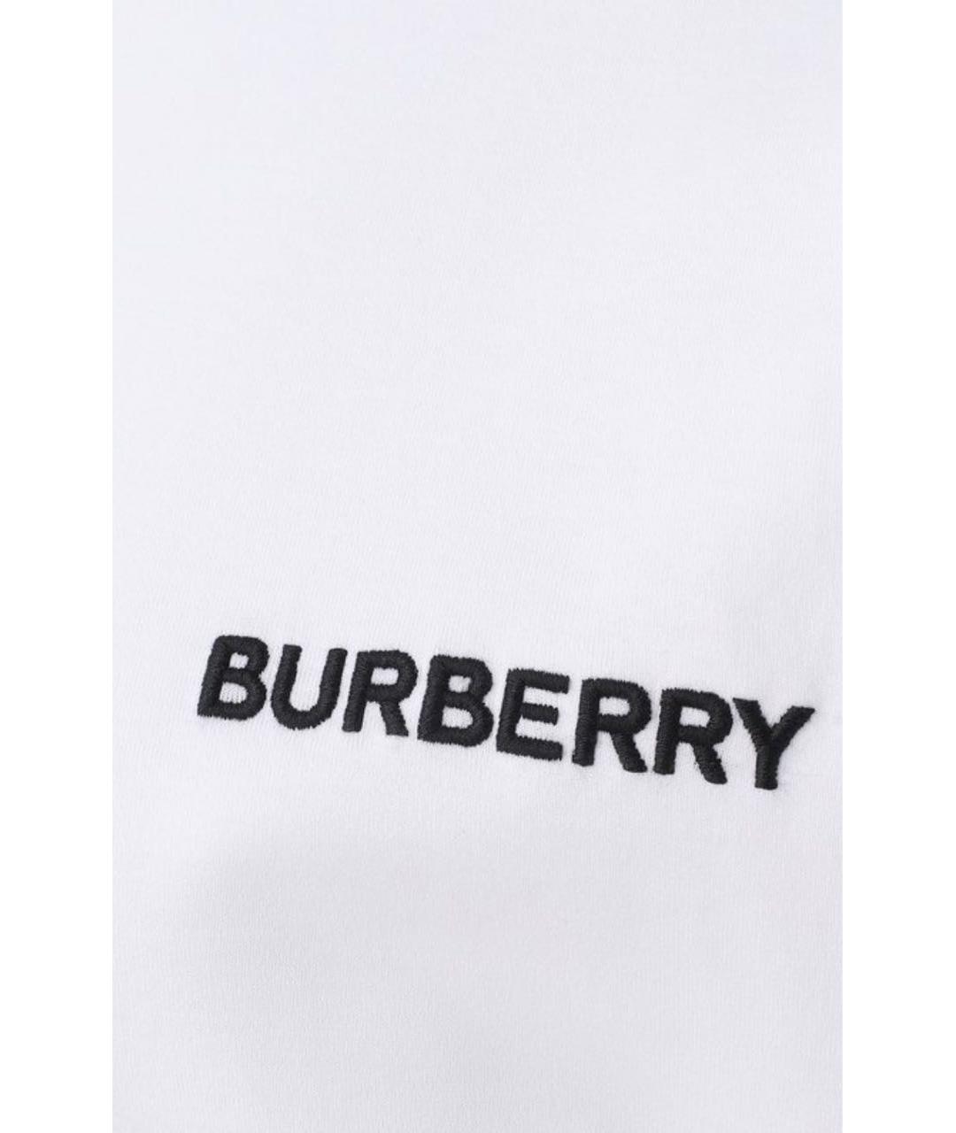 BURBERRY Белая хлопковая футболка, фото 3