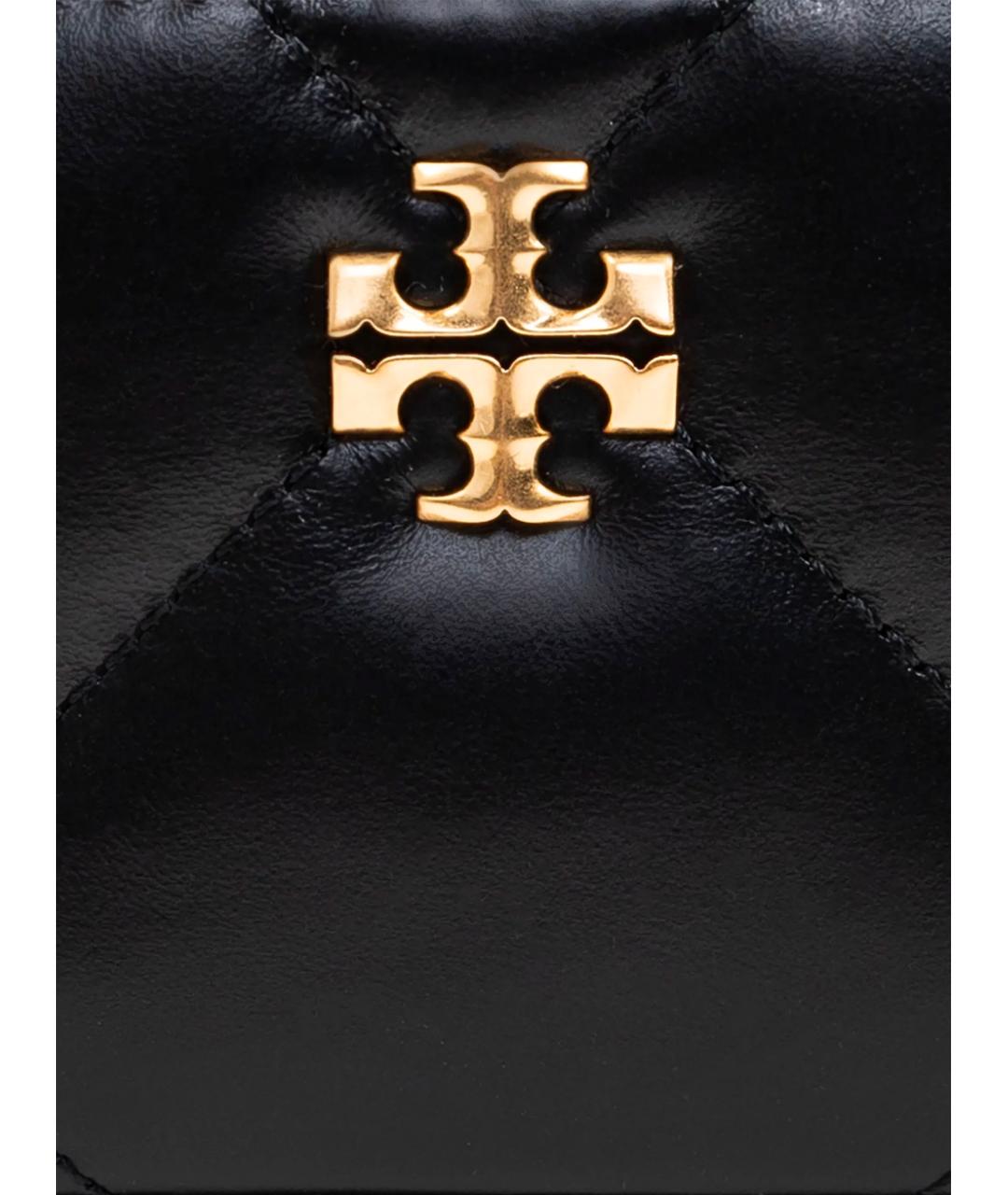TORY BURCH Черная кожаная сумка с короткими ручками, фото 6
