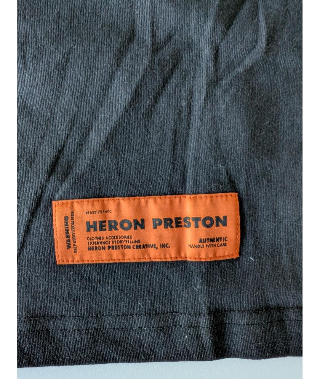 HERON PRESTON Черная хлопковая футболка, фото 5