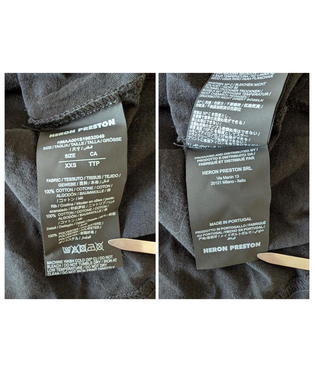 HERON PRESTON Черная хлопковая футболка, фото 7