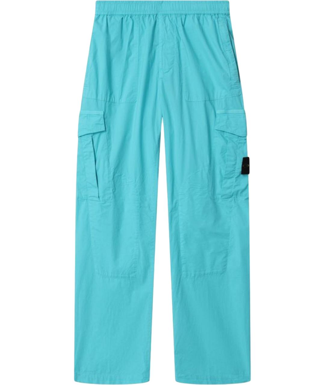 STONE ISLAND Голубые хлопковые повседневные брюки, фото 1