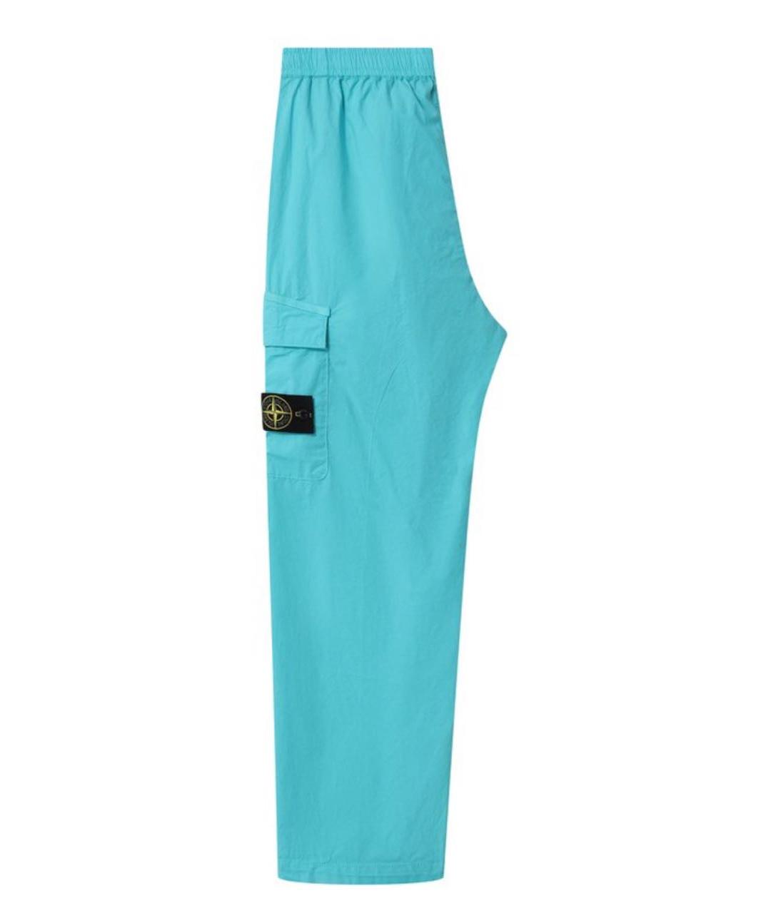 STONE ISLAND Голубые хлопковые повседневные брюки, фото 2
