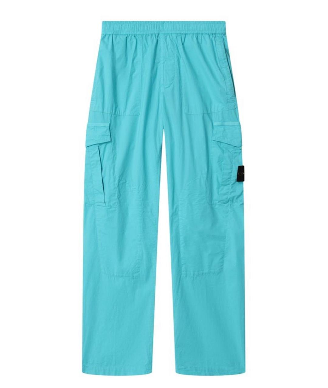STONE ISLAND Голубые хлопковые повседневные брюки, фото 7