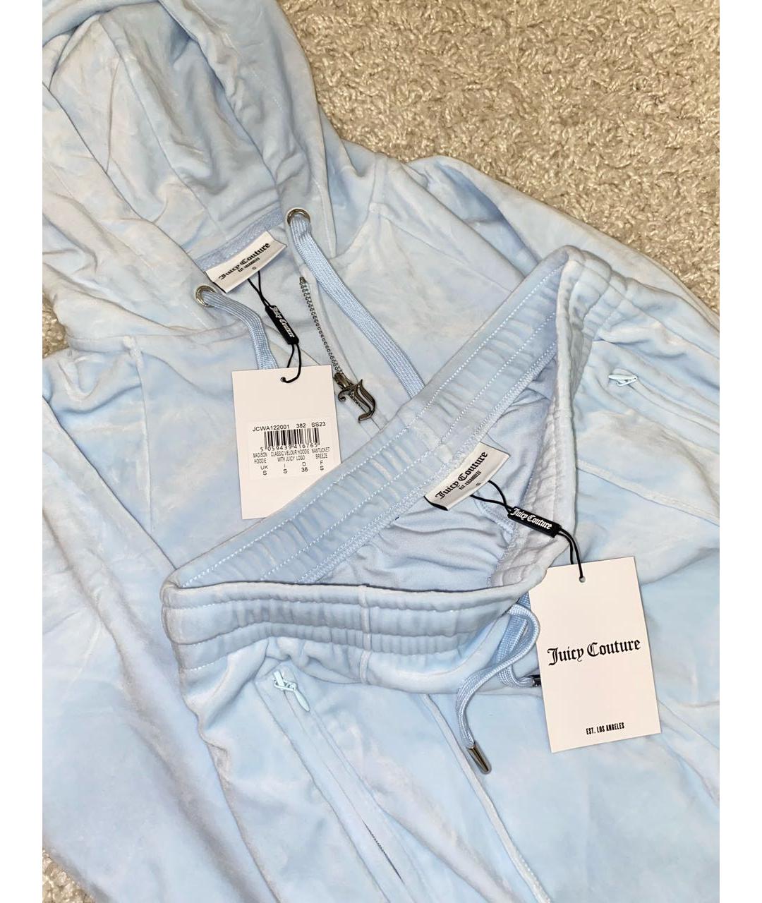 JUICY COUTURE Голубой велюровый спортивные костюмы, фото 2