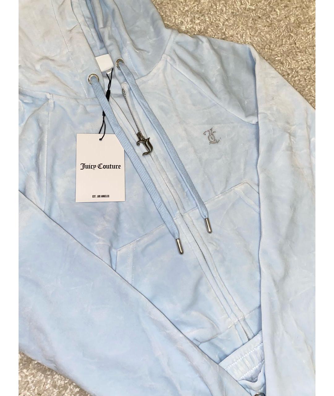 JUICY COUTURE Голубой велюровый спортивные костюмы, фото 5