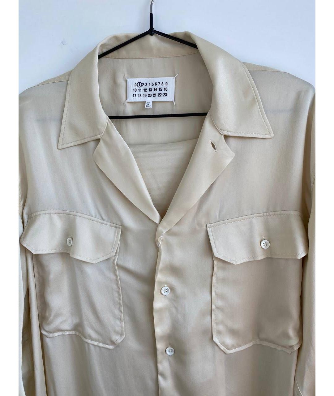 MAISON MARGIELA Бежевая шелковая рубашка, фото 3
