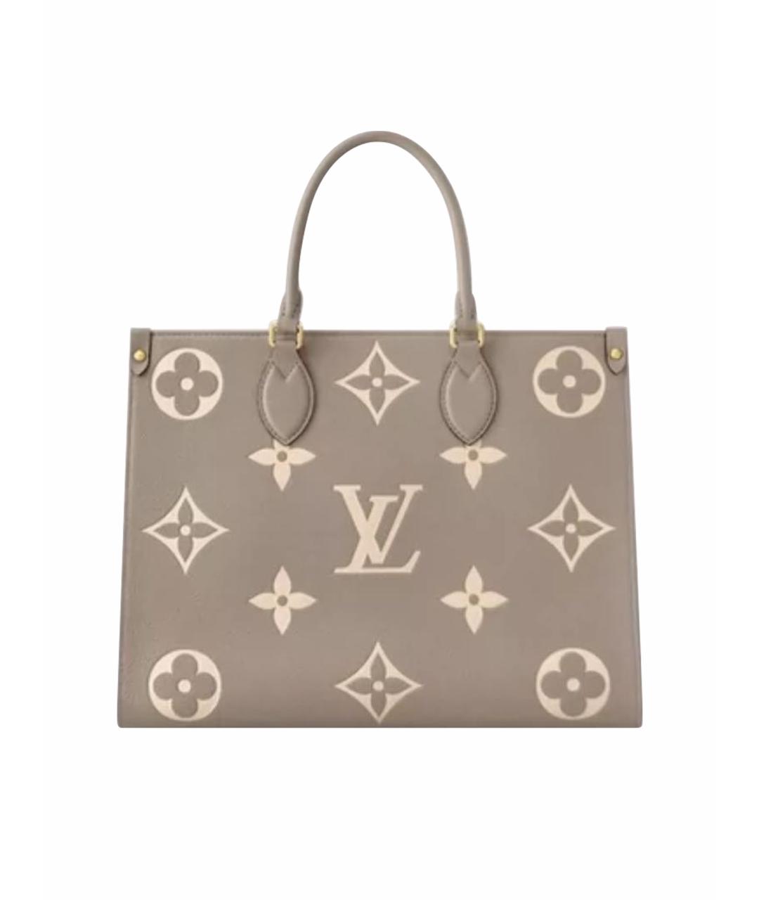 LOUIS VUITTON Бежевая кожаная сумка тоут, фото 1