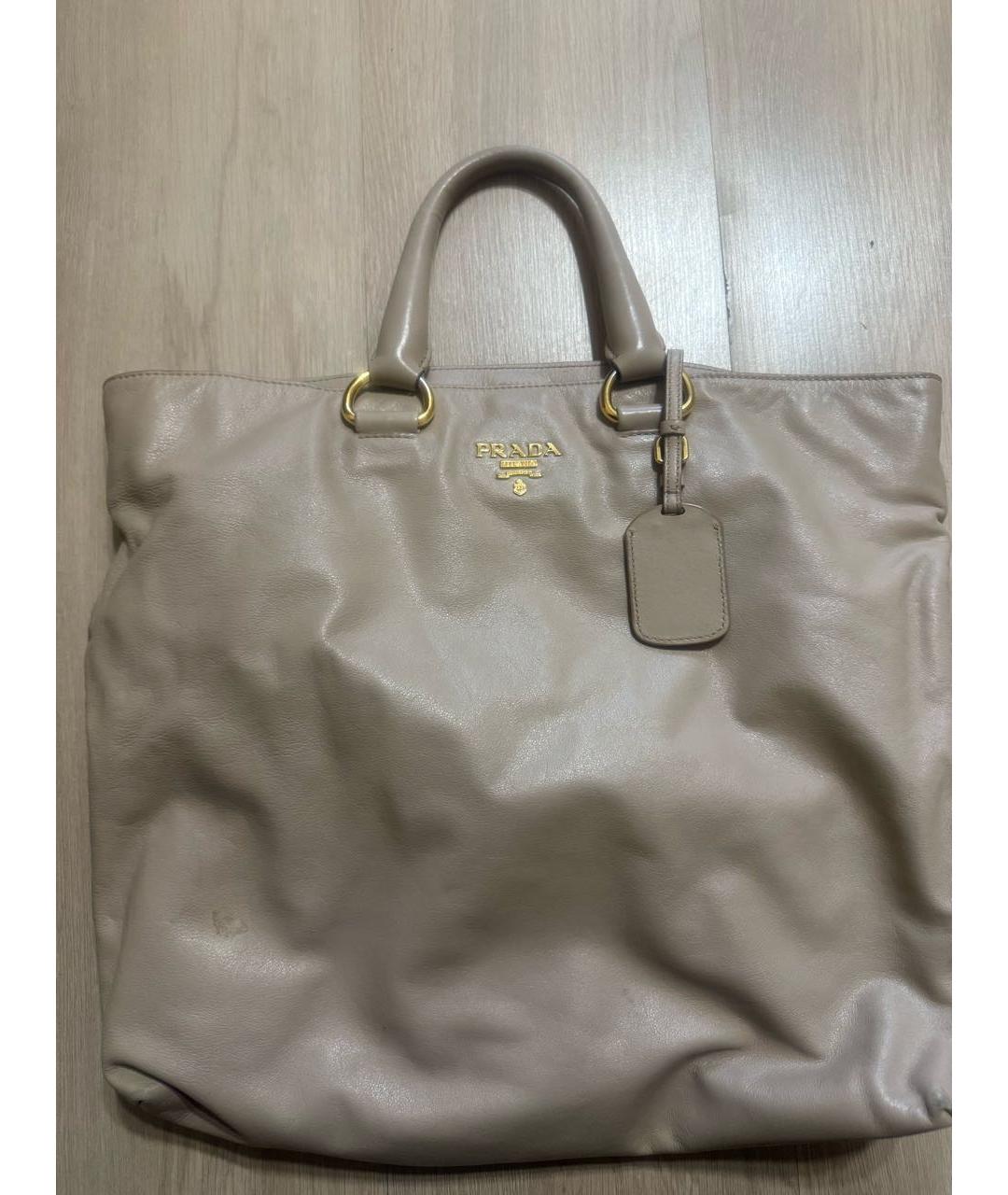 GUCCI Бежевая кожаная сумка с короткими ручками, фото 4
