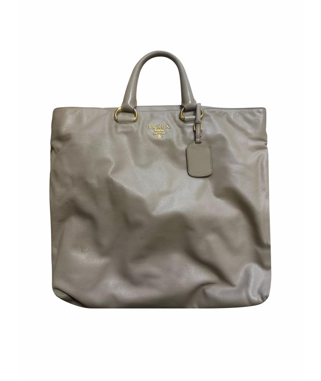 GUCCI Бежевая кожаная сумка с короткими ручками, фото 1