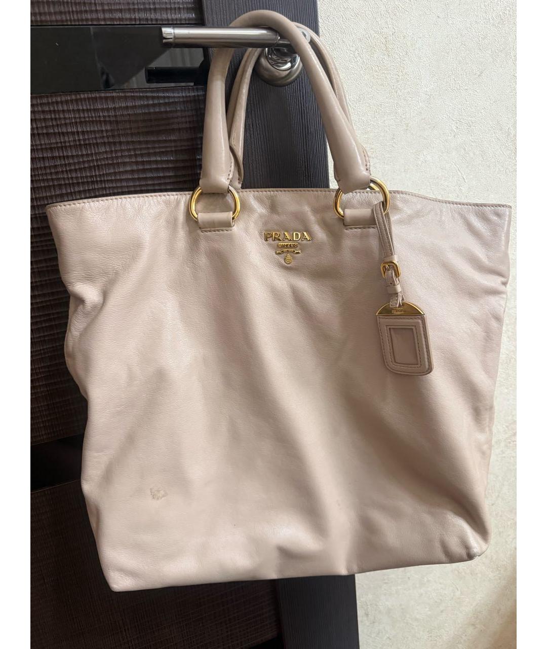 GUCCI Бежевая кожаная сумка с короткими ручками, фото 5