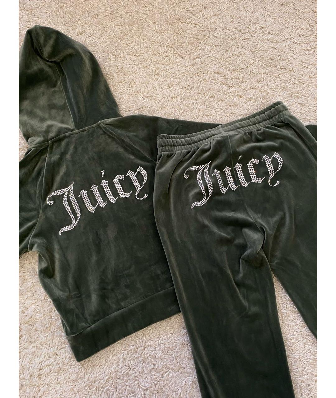 JUICY COUTURE Зеленый велюровый спортивные костюмы, фото 3
