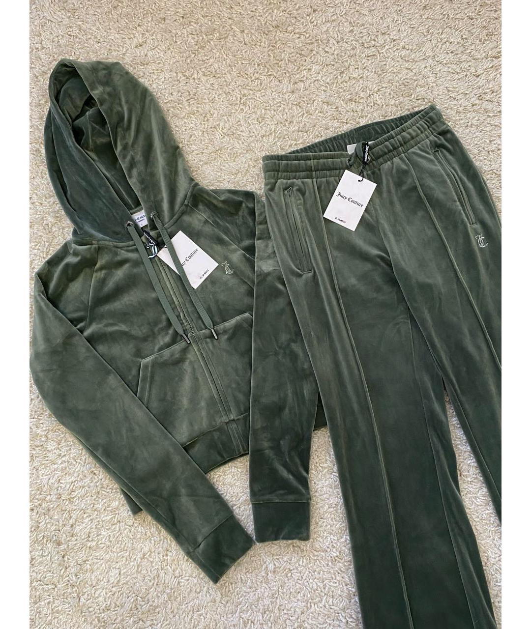 JUICY COUTURE Зеленый велюровый спортивные костюмы, фото 2