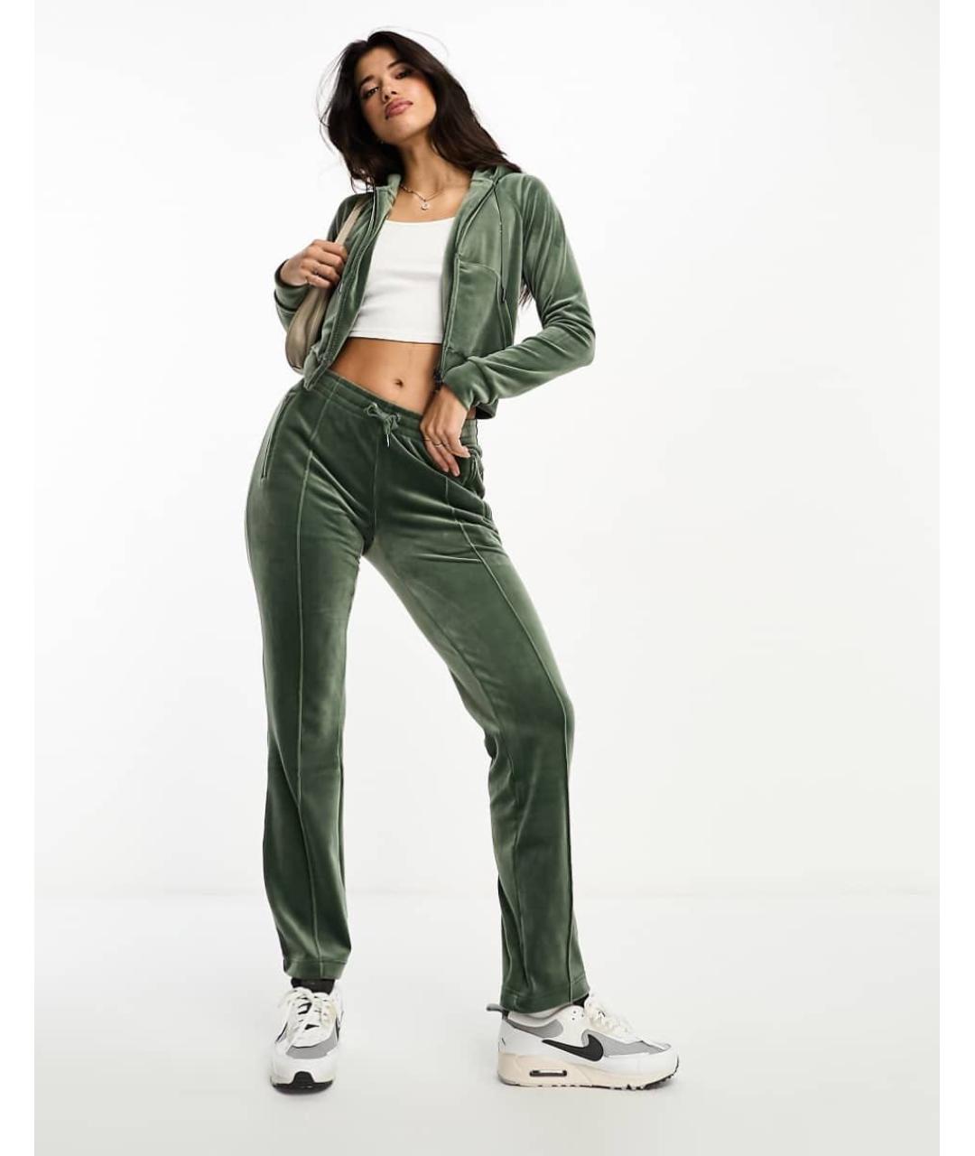 JUICY COUTURE Зеленый велюровый спортивные костюмы, фото 8